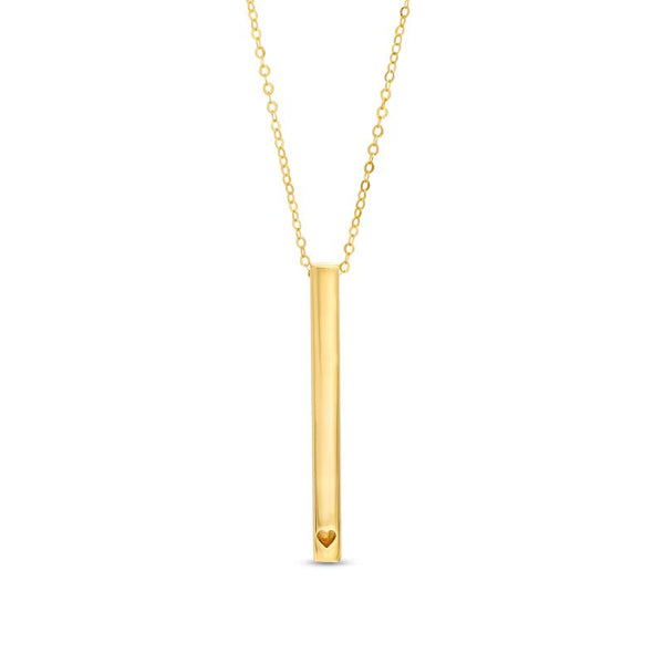 "LOVE FOREVER" Script Cartouche Pendant in 14K Gold - Shryne Diamanti & Co.