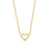 Diamond-Cut Dainty Heart Outline Double Strand Necklace in 10K Gold – 17"