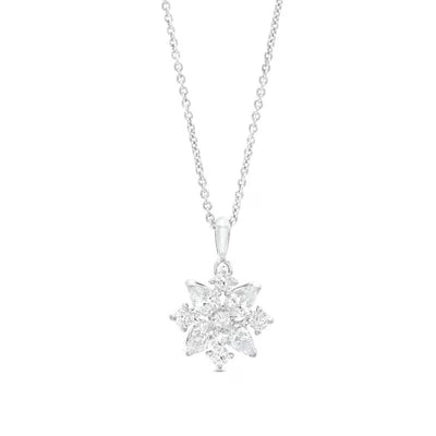 1 CT. T.W. Certified Lab-Created Diamond Snowflake Pendant in 14K White Gold (F/SI2)