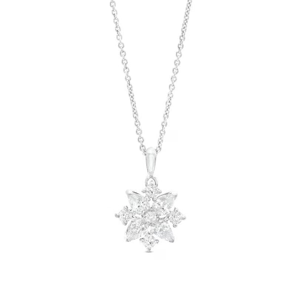 1 CT. T.W. Certified Lab-Created Diamond Snowflake Pendant in 14K White Gold (F/SI2)