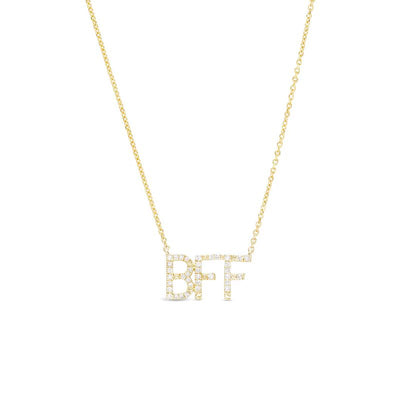 Love Talks 1/10 CT. T.W. Diamond "BFF" Script Necklace in 10K Gold