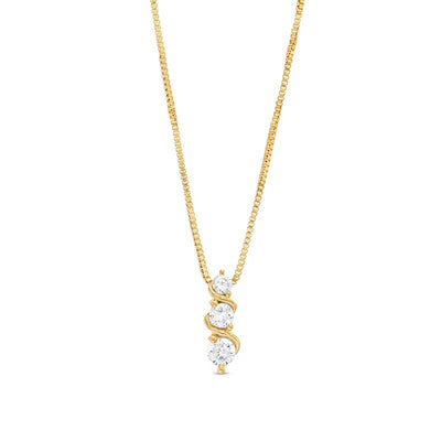 Marilyn Monroe™ Collection 1/3 CT. T.W. Journey Diamond Three Stone Swirl Pendant in 10K Gold