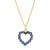 Blue Sapphire Heart Outline Drop Pendant in 10K Gold