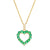 Emerald Heart Outline Drop Pendant in 10K Gold