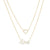 Love Talks 1/6 CT. T.W. Diamond "love" Cursive Script and Heart Double Strand Necklace in 10K Gold