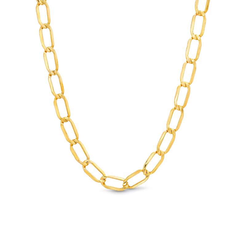 5.4mm Open Oval-Shaped Hollow Curb Chain Necklace in 14K Gold - 20"