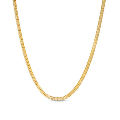 Men's 2.4mm Diamond-Cut Solid Snake Chain Necklace in 10K Gold - 20"