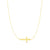 Multi-Finish Sideways Cross Necklace in 14K Gold