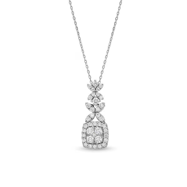 Shryne Diamanti & Co  x Rocksbox 3/4 CT. T.W. Lab-Created Diamond Floral Top Drop Pendant in 10K White Gold