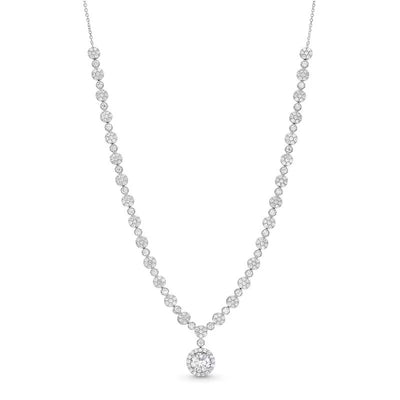 Shryne Diamanti & Co  x Rocksbox 4 CT. T.W. Lab-Created Diamond Halo Drop Necklace in 10K White Gold