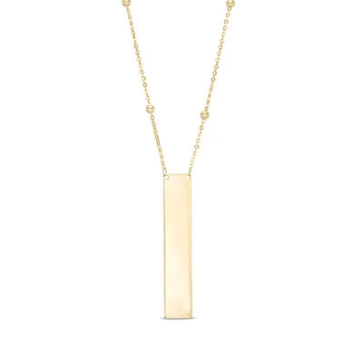 Linear Bar Saturn Chain Necklace in 10K Gold