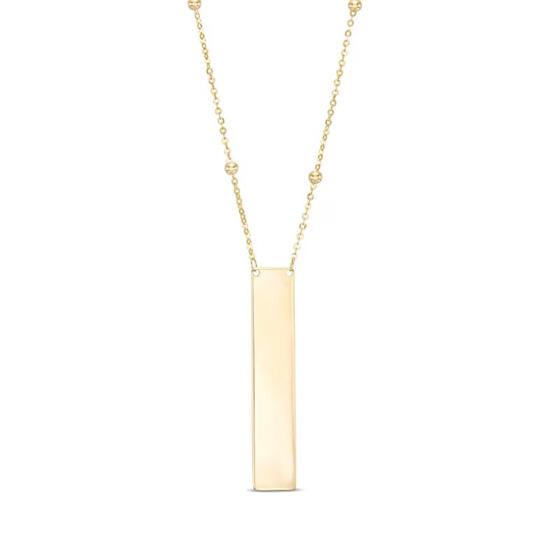 Linear Bar Saturn Chain Necklace in 10K Gold