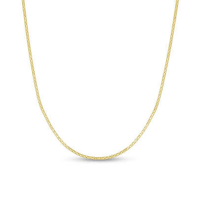 Adjustable 1.1mm Popcorn Chain Necklace in Hollow 14K Gold - 22"