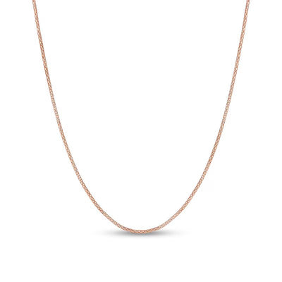 Adjustable 1.1mm Popcorn Chain Necklace in Hollow 14K Gold - 22"