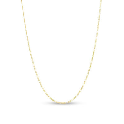 1.3mm Figaro Chain Necklace in Hollow 14K Gold - 18"