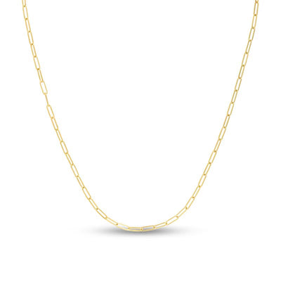 2.1mm Paper Clip Chain Necklace in Hollow 14K Gold