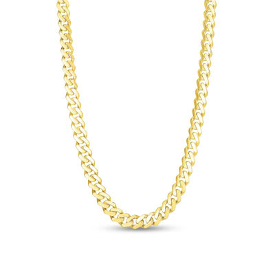 9.5mm Cuban Curb Chain Necklace in Hollow 14K Gold - 22"