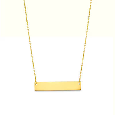 Polished Bar Necklace in 10K Gold - Shryne Diamanti & Co.