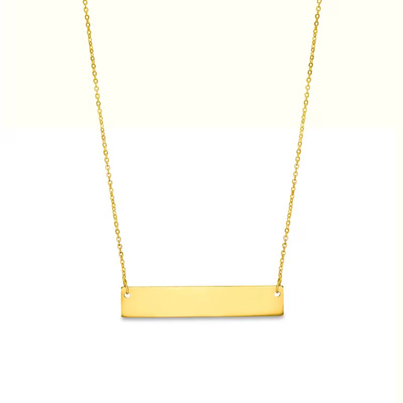 Polished Bar Necklace in 10K Gold - Shryne Diamanti & Co.