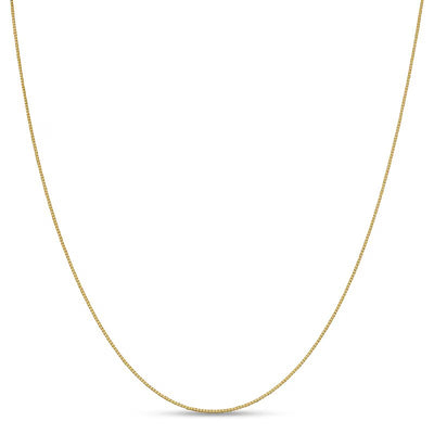 0.7mm Solid Box Chain Necklace in 18K White Gold