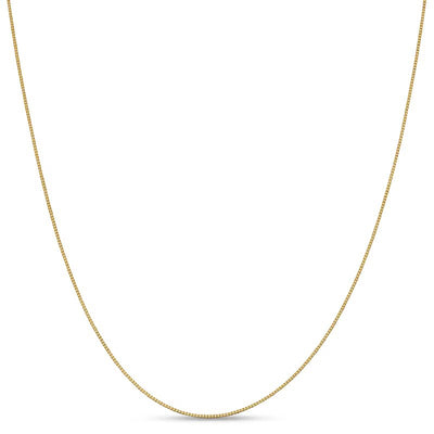 0.9mm Solid Box Chain Necklace in 18K Gold