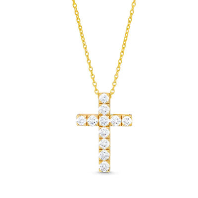 2 CT. T.W. Certified Diamond Cross Pendant in 14K Gold (H/I1)