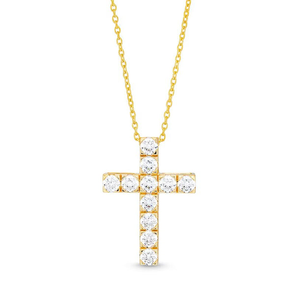 3 CT. T.W. Certified Diamond Cross Pendant in 14K Gold (H/I1)