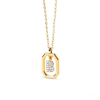 Shryne Diamanti & Co Lab-Created Diamond Accent Letter Initial Pendant in 18K Gold