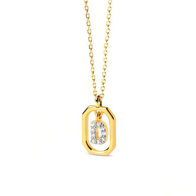 Shryne Diamanti & Co Lab-Created Diamond Accent Letter Initial Pendant in 18K Gold