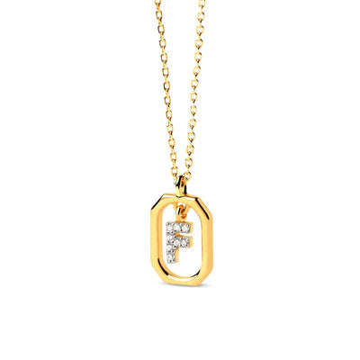 Shryne Diamanti & Co Lab-Created Diamond Accent Letter Initial Pendant in 18K Gold