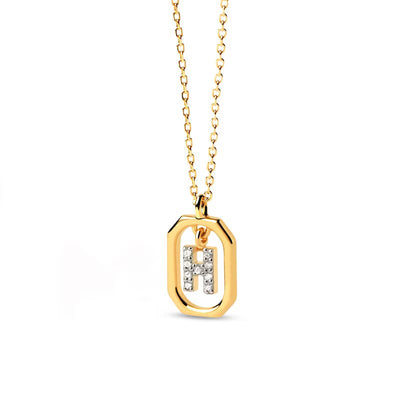 Shryne Diamanti & Co Lab-Created Diamond Accent Letter Initial Pendant in 18K Gold