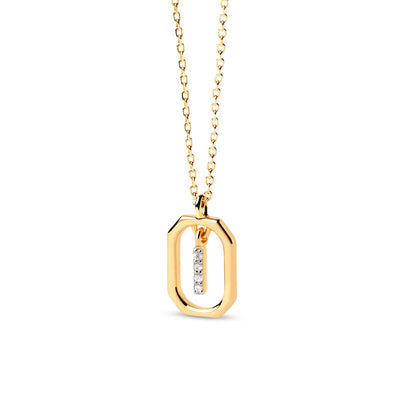 Shryne Diamanti & Co Lab-Created Diamond Accent Letter Initial Pendant in 18K Gold