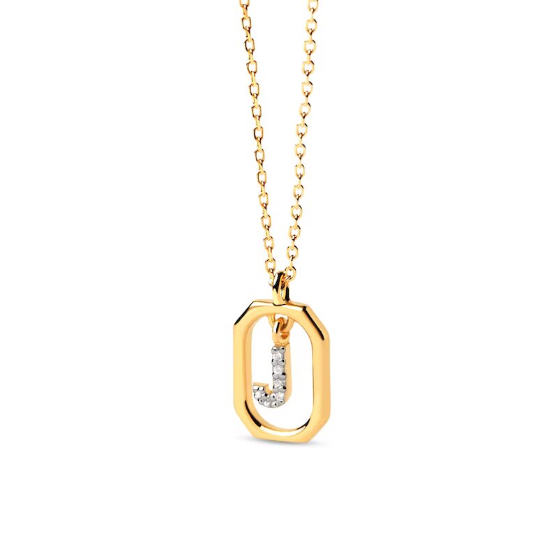 Shryne Diamanti & Co Lab-Created Diamond Accent Letter Initial Pendant in 18K Gold