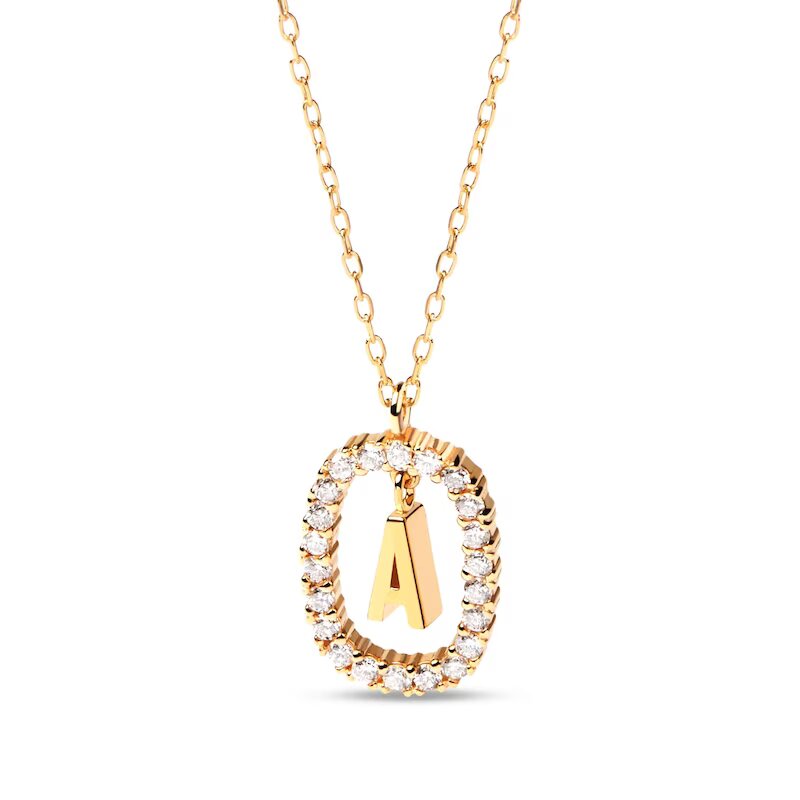 Shryne Diamanti & Co 1/3 CT. T.W. Lab-Created Diamond  Initial Pendant in 18K Gold - 19.5"