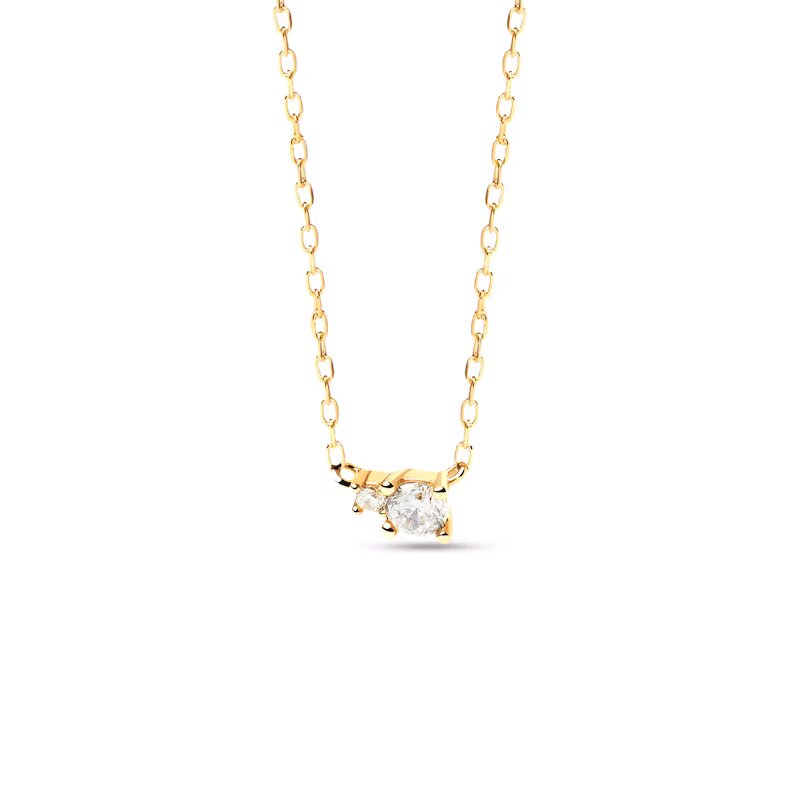 Shryne Diamanti & Co 1/10 CT. T.W. Lab-Created Diamond Duo Necklace in 18K Gold - 19.5"