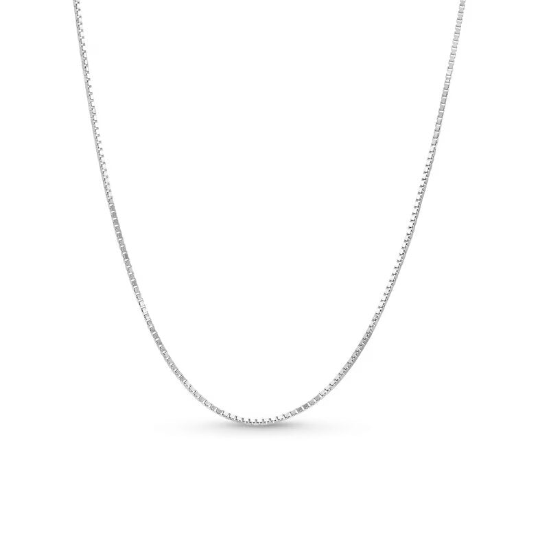 0.7mm Box Chain Necklace in Solid 14K Rose Gold