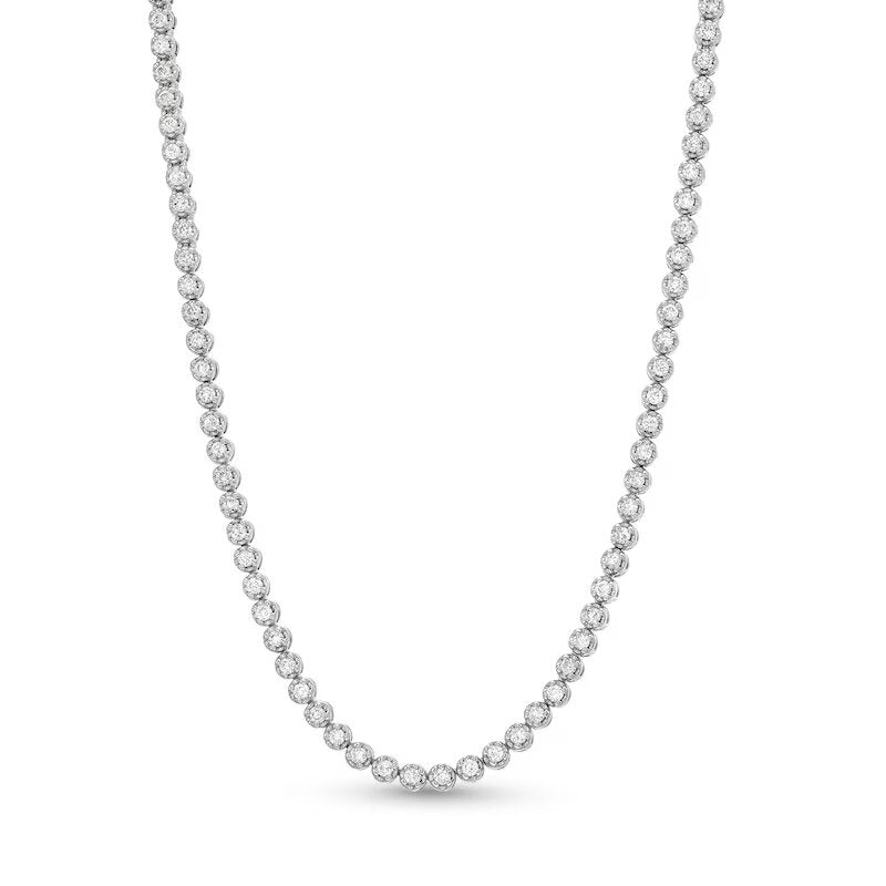 3 CT. T.W. Certified Lab-Created Diamond Tennis Necklace in 10K White Gold (I/I1)