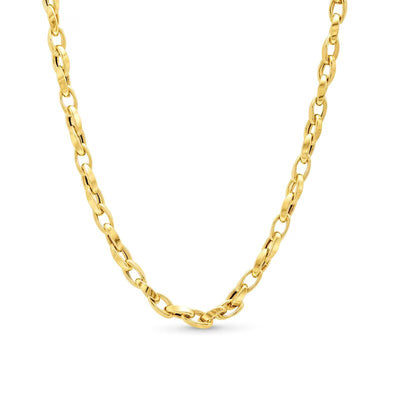 3.0mm Oval Link Chain Necklace in Hollow 14K Gold - 22" - Shryne Diamanti & Co.