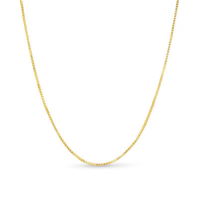 0.7mm Box Chain Necklace in Solid 14K Gold - Shryne Diamanti & Co.