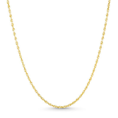 1.6mm Rope Chain Necklace in Solid 14K Gold - 20" - Shryne Diamanti & Co.