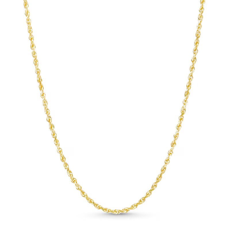 2.4mm Rope Chain Necklace in Solid 14K Gold - 18" - Shryne Diamanti & Co.
