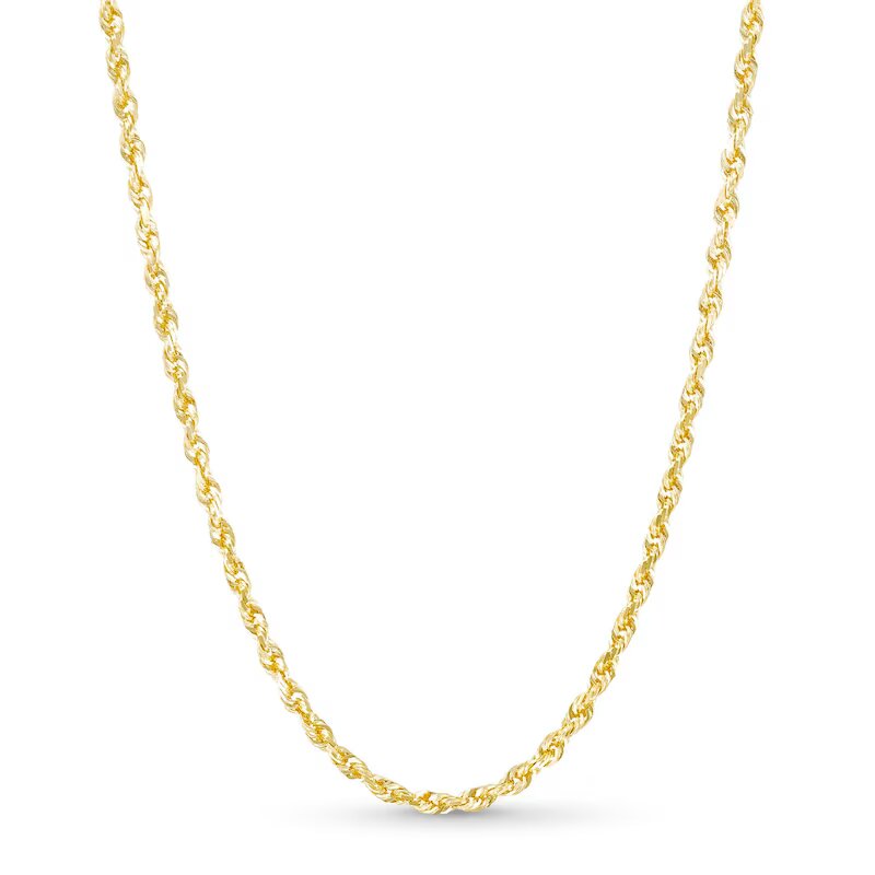 3.0mm Rope Chain Necklace in Solid 14K Gold - 22" - Shryne Diamanti & Co.