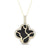 1/4 CT. T.W. Diamond Edge Clover Black Kintsugi-Style Pendant in 10K Gold with Ceramic