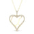 1/4 CT. T.W. Diamond Edge Heart White Kintsugi-Style Pendant in 10K Gold with Ceramic