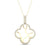 1/4 CT. T.W. Diamond Edge Clover White Kintsugi-Style Pendant in 10K Gold with Ceramic