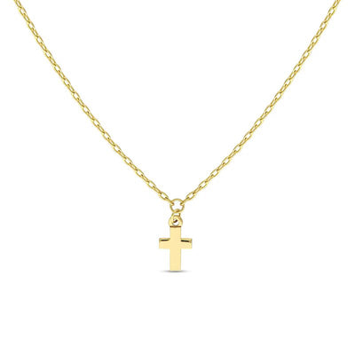 Mini Cross Necklace in 14K Gold