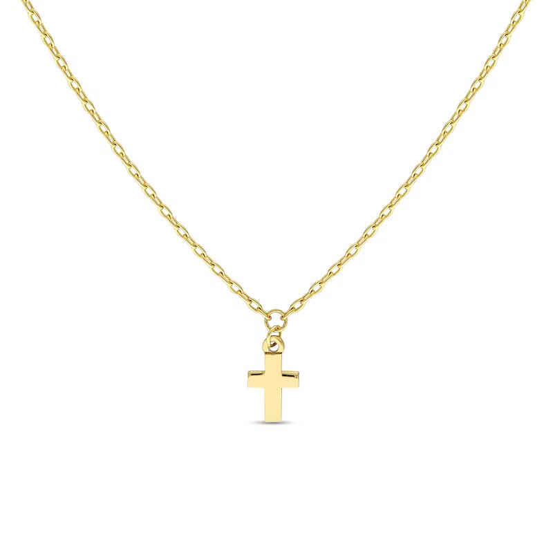 Mini Cross Necklace in 14K Gold