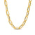 2.5mm Hollow Paper Clip Cheval Chain Necklace in 14K Gold - 20"