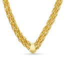 Braided 2.4mm Rope Chain Necklace in Hollow 14K Gold - 18" - Shryne Diamanti & Co.