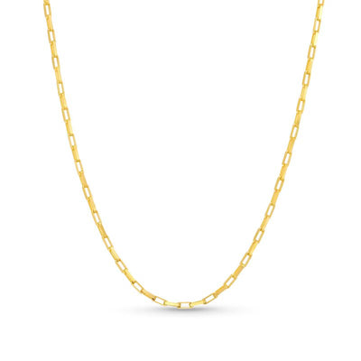 Open 1.4mm Box Chain Necklace in Solid 14K Gold - 18" - Shryne Diamanti & Co.